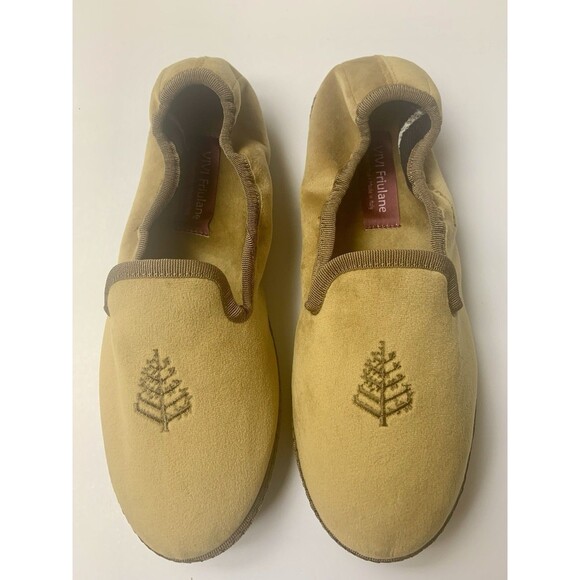 Four Seasons Velvet Slippers Private Jet By Vivi Friulane Brown‎ Size S - Picture 1 of 5